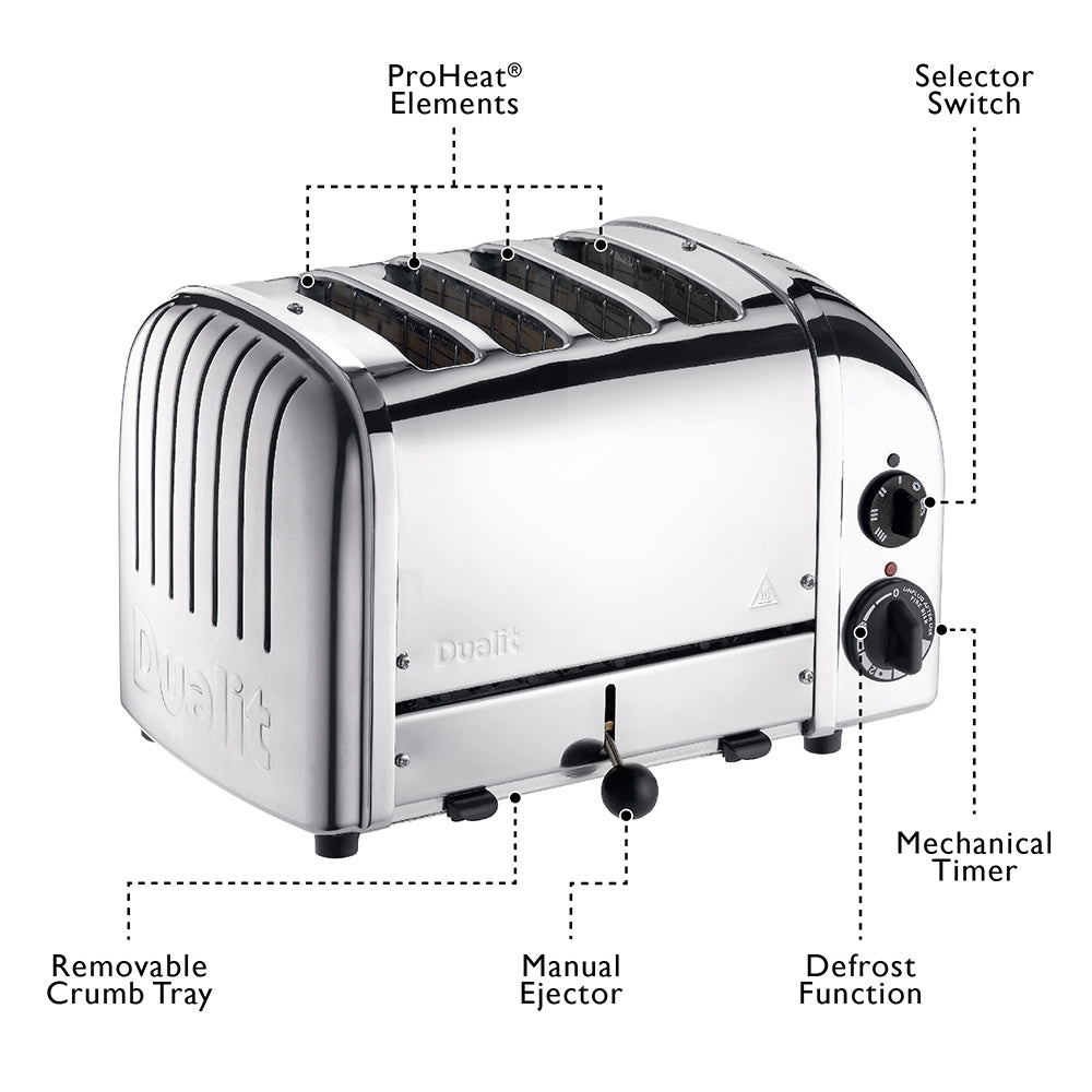 Dualit 4 Slice Classic Toaster - Powder