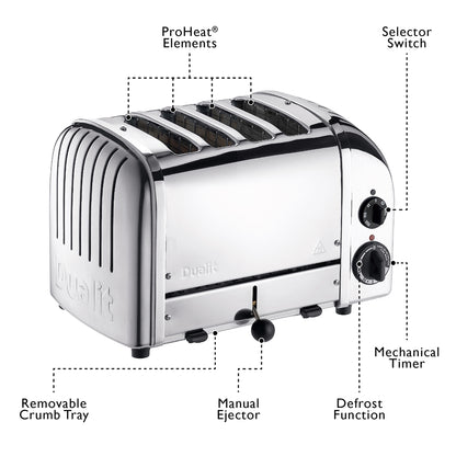 Dualit 4 Slice Classic Toaster -Feather